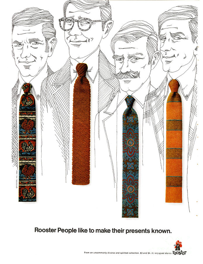 1960s Drawing - Rooster Ties 1960s Usa Mens Ties by The Advertising Archives