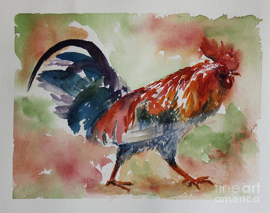 Rooster Painting by Wendy Ray