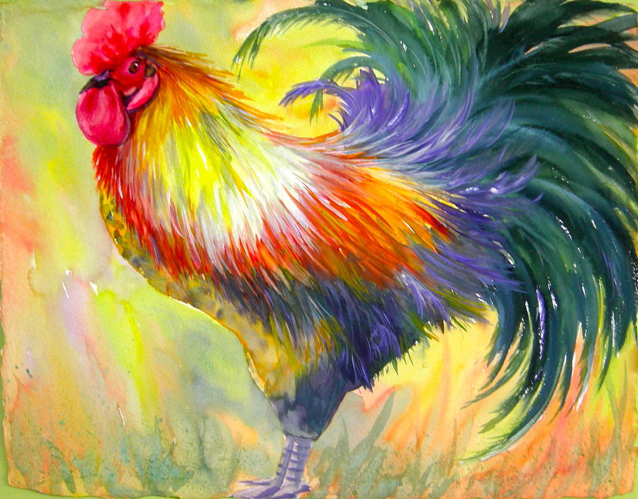 Rooster with Attitude Painting by Becky Taylor - Fine Art America