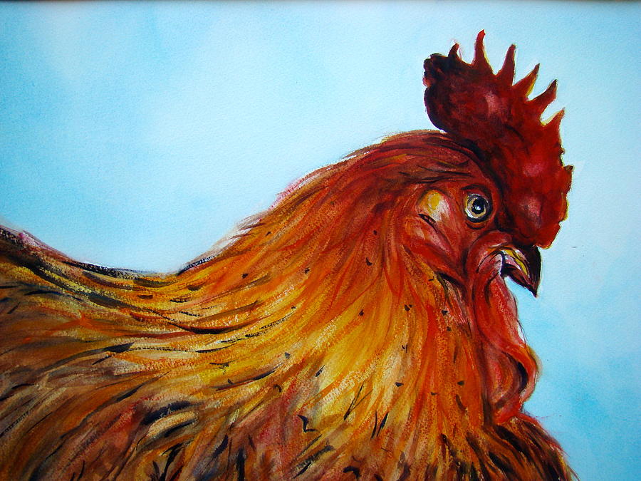 Rooster With Attitude Painting by Myra Evans - Fine Art America