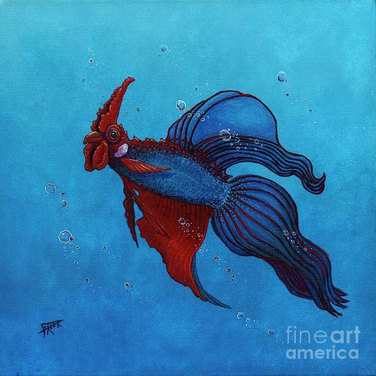 Rooster Painting - Roosterfish III by Fred-Christian Freer