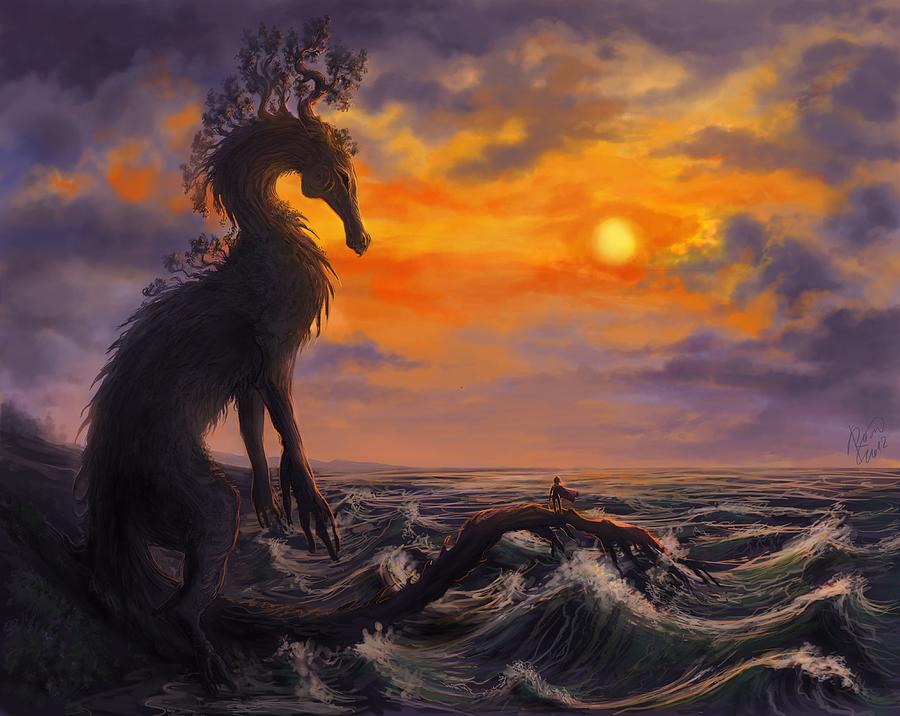 Fantasy Digital Art - Rooted in the Sea by Katerina Romanova