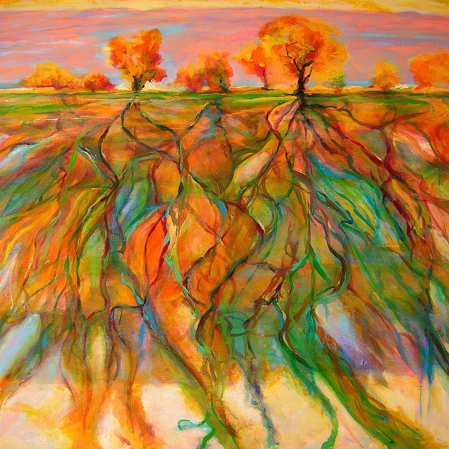 Nature Painting - Roots by Mary Schiros