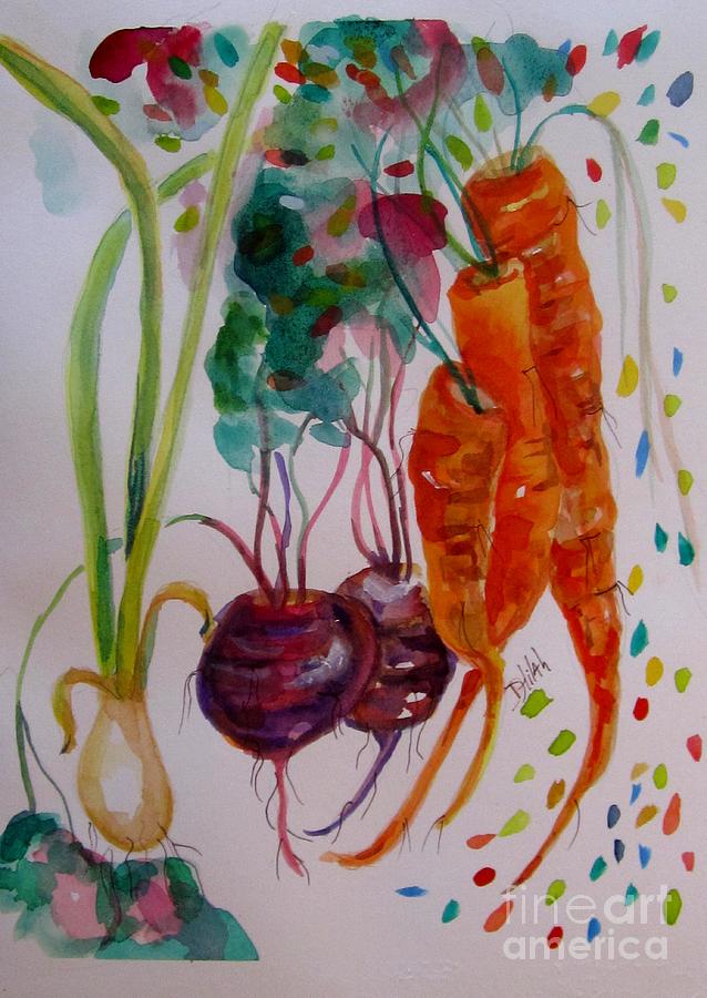 Vegetable Painting - Roots No. 7 by Delilah  Smith