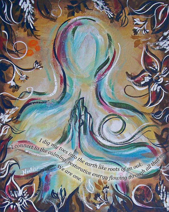 Mountain Pose Painting - Roots- Soulful Yoga by Noelle Rollins