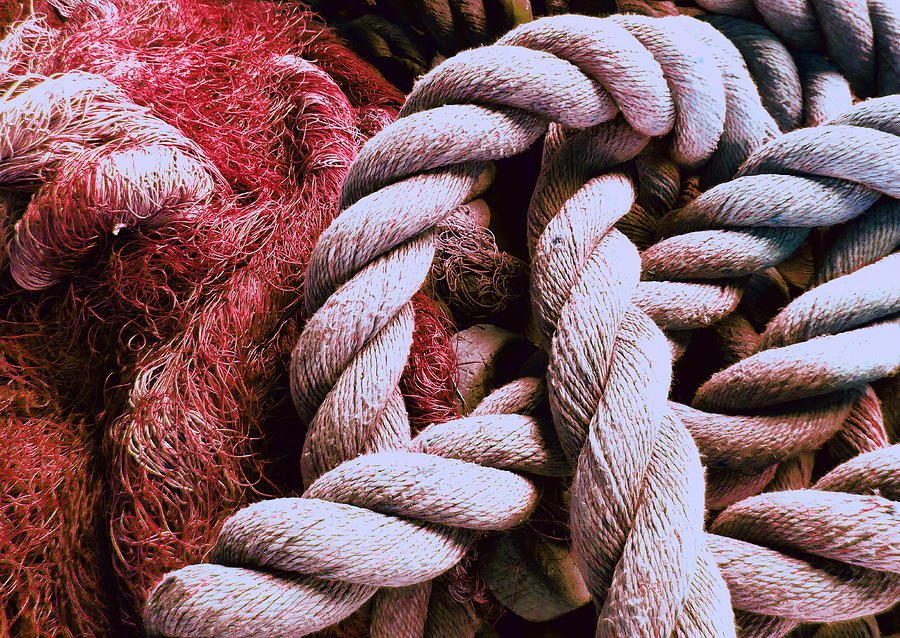 Rope and Net Red Photograph by Laurie Tsemak