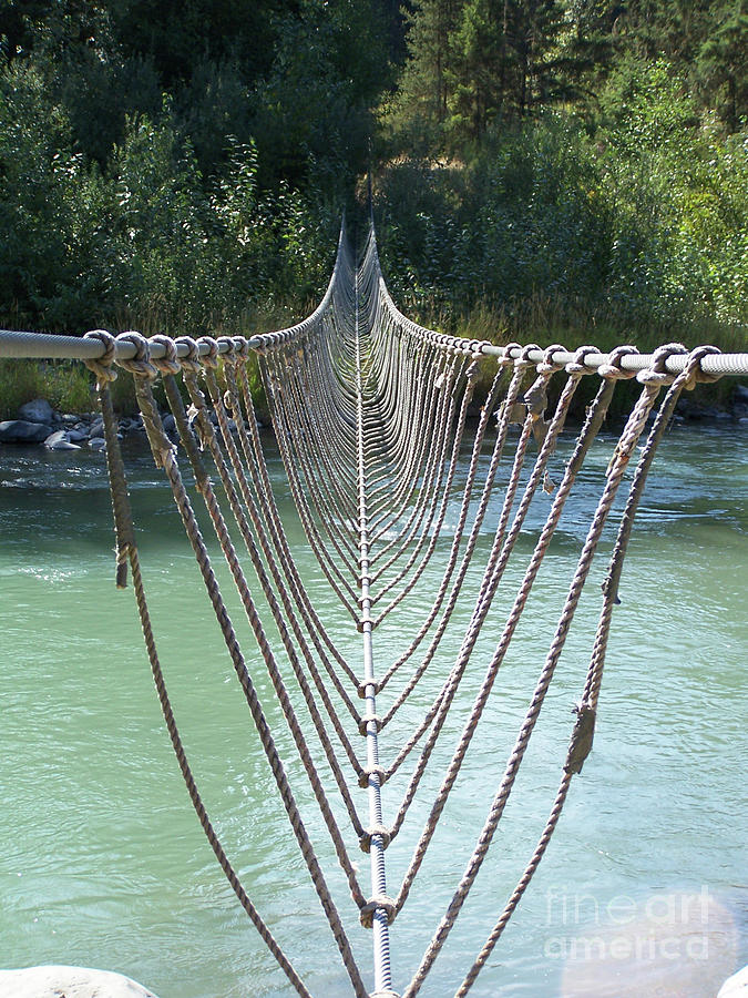 Rope foot Bridge Photograph by Ron Roberts
