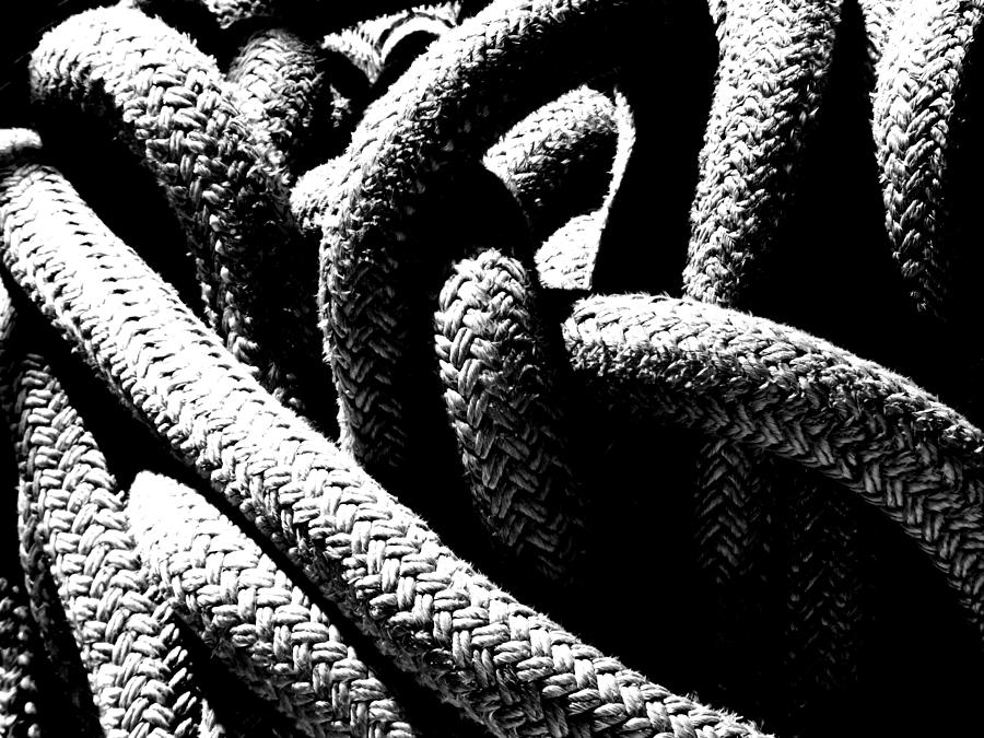 Black And White Photograph - Rope by Mark Alan Perry
