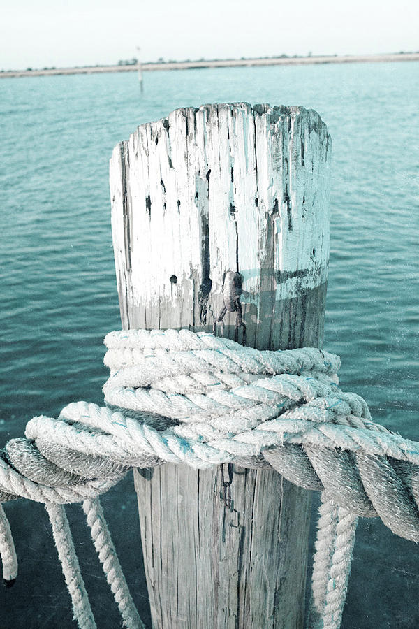 Rope Digital Art - Rope On Post I by Susan Bryant Rope Digital Art - Rope On Post I by Susan Bryant