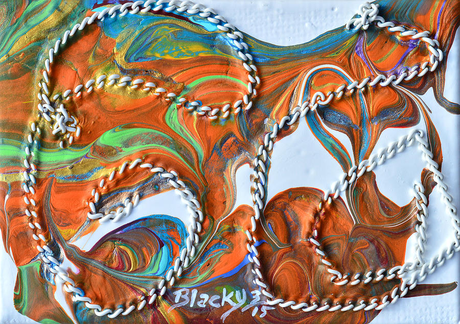 Abstract Mixed Media - Rope Trick by Donna Blackhall