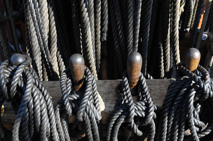 Ropes on a tall ship Photograph by Ulrich Kunst And Bettina Scheidulin
