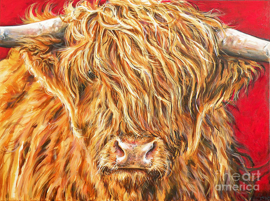 Bull Painting - Rory by Leigh Banks