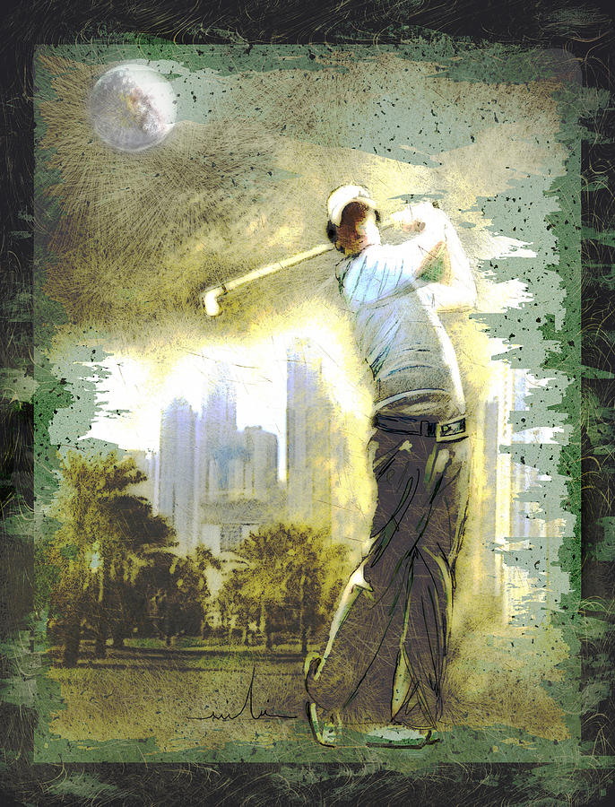 Rory McIlroy In Dubai Painting by Miki De Goodaboom