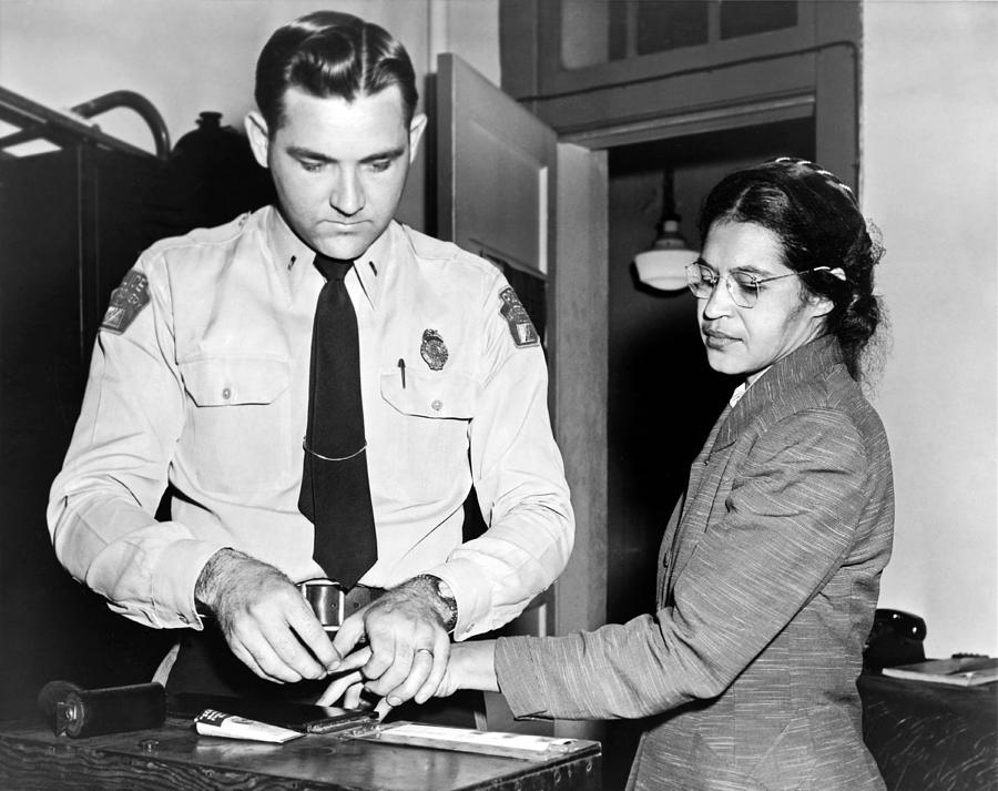 Rosa Parks Photograph - Rosa Parks Gets Fingerprinted by Underwood Archives