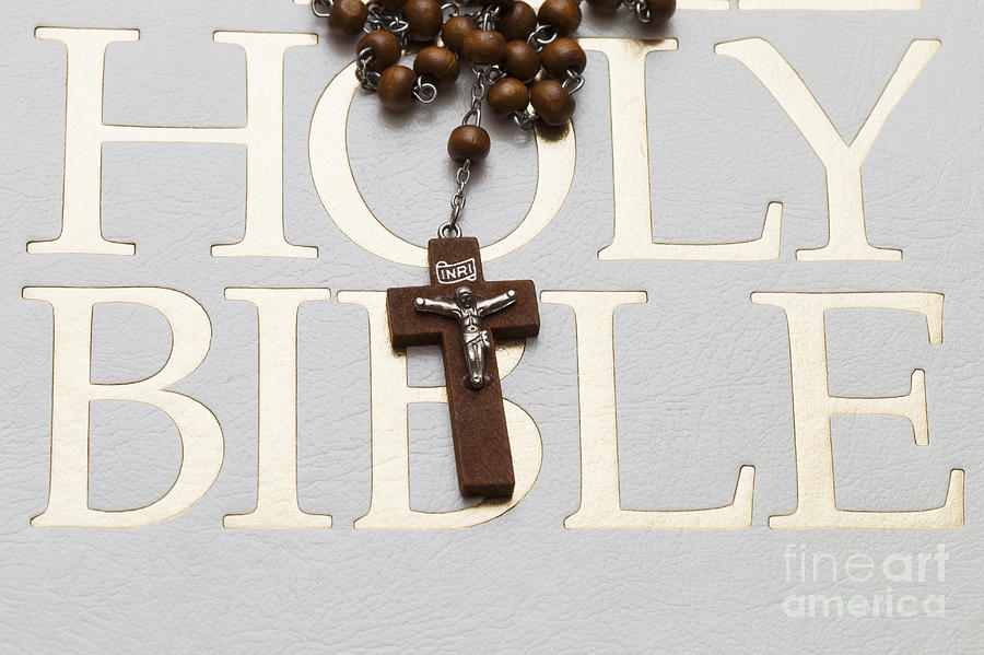 Rosary and Bible Photograph by Diane Macdonald