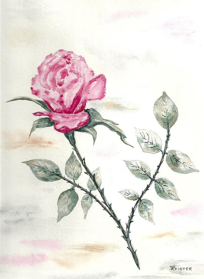Flowers Still Life Painting - Rose 1 by Rosemarie Pfister