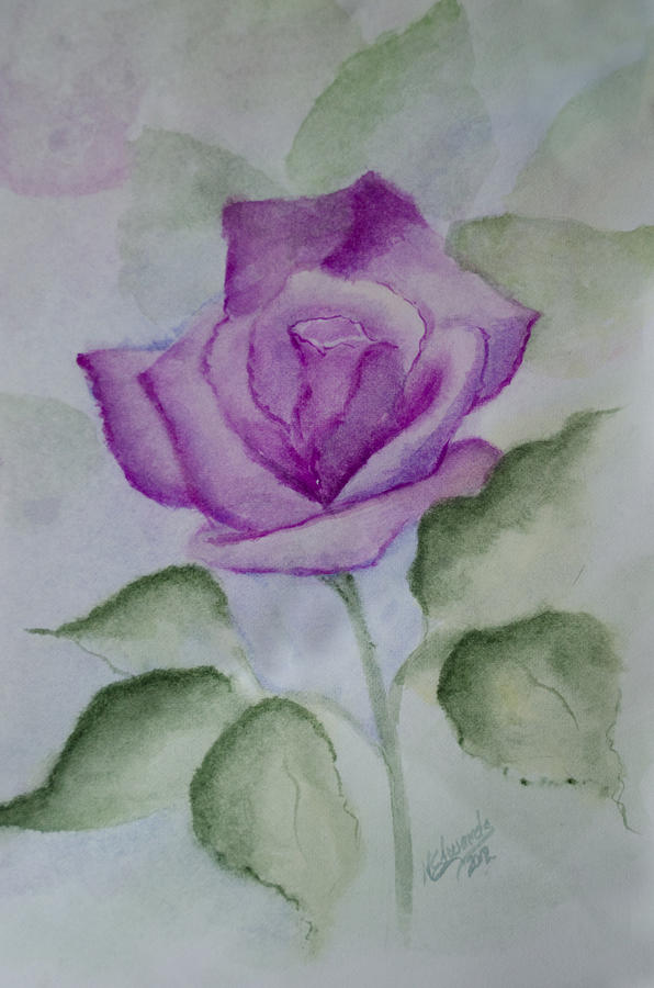 Rose 3 Painting by Nancy Edwards