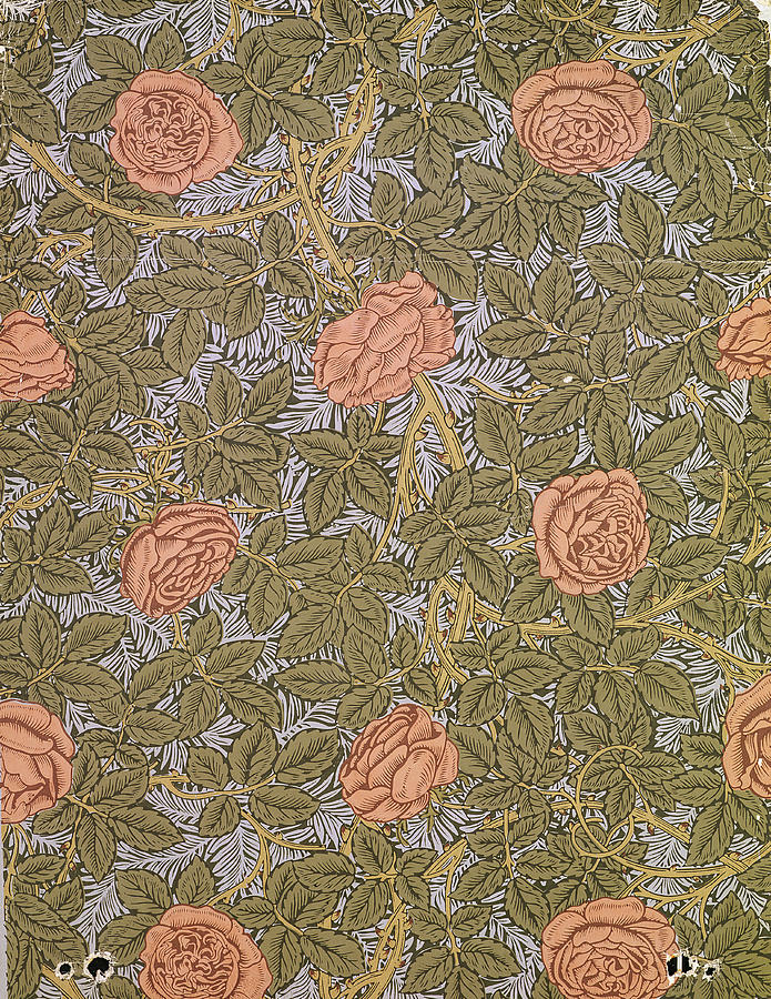 Rose 93 wallpaper design Tapestry - Textile by William Morris