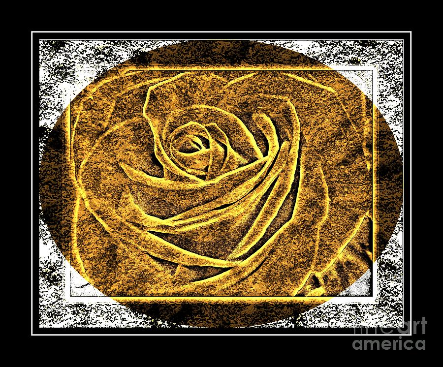 Rose Photograph - Rose Petals - Brass Etching by Barbara A Griffin