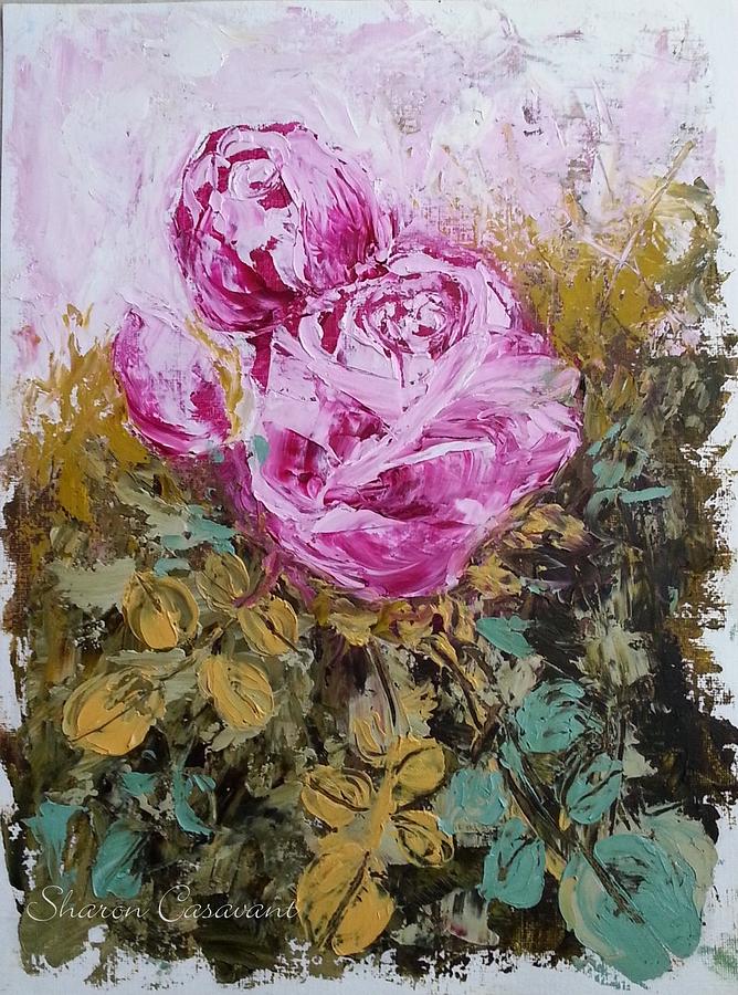 Rose Colored World Painting by Sharon Casavant