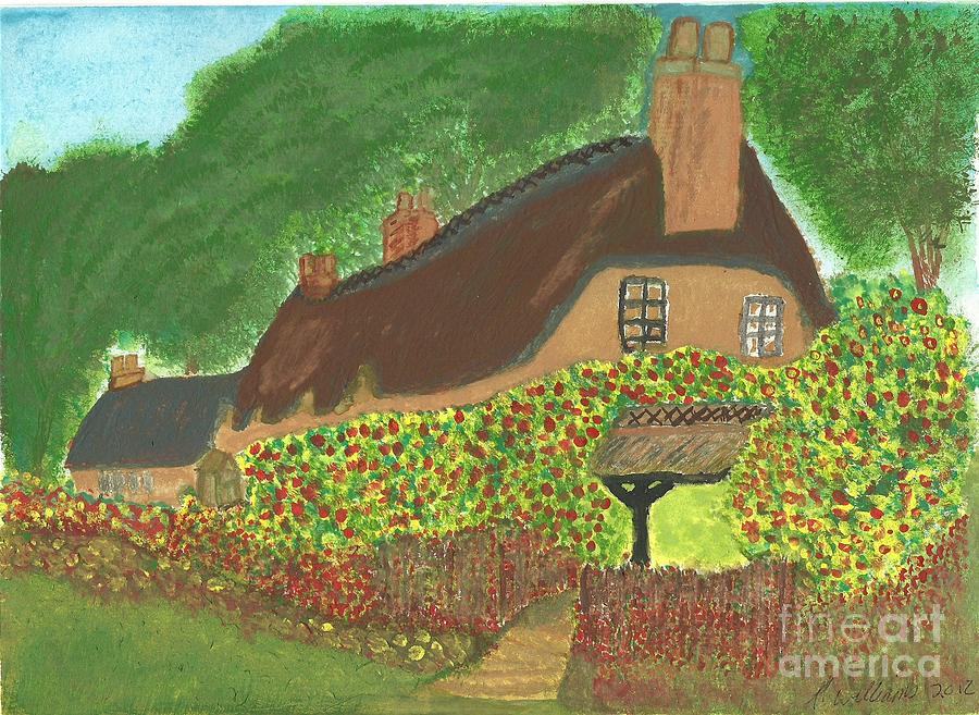 Tree Painting - Rose Cottage by Tracey Williams