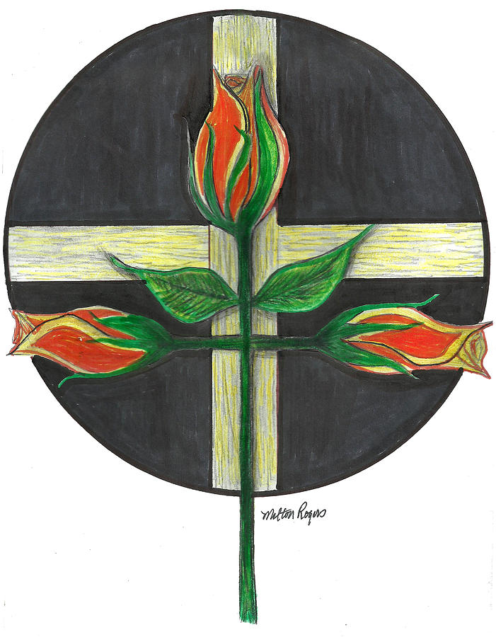 Rose Cross Mixed Media by Milton Rogers - Fine Art America