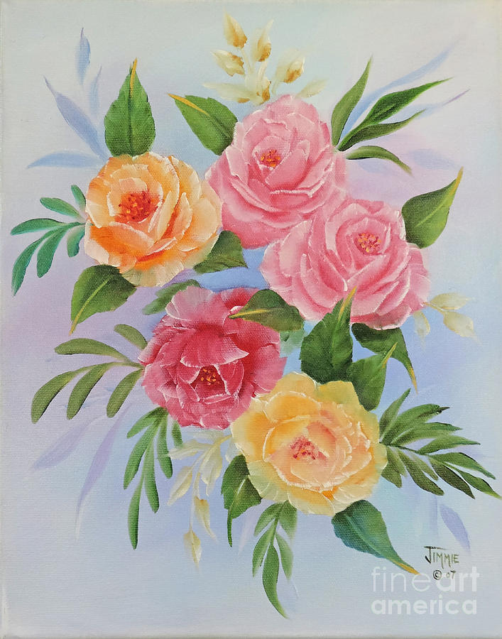 Rose Painting - Rose Gathering by Jimmie Bartlett