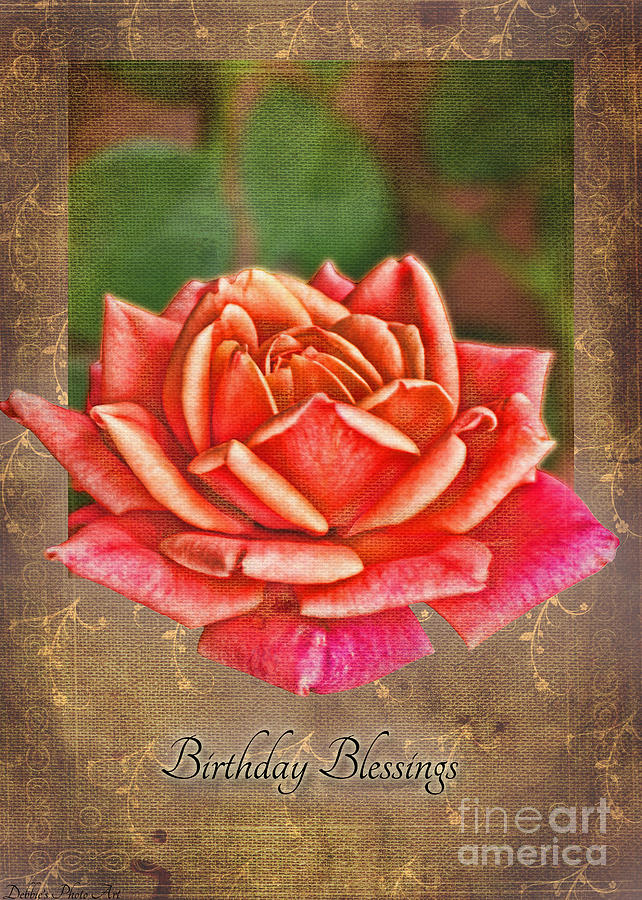 Rose greeting card birthday Photograph by Debbie Portwood
