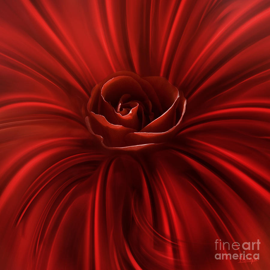 Rose in red Digital Art by Johnny Hildingsson