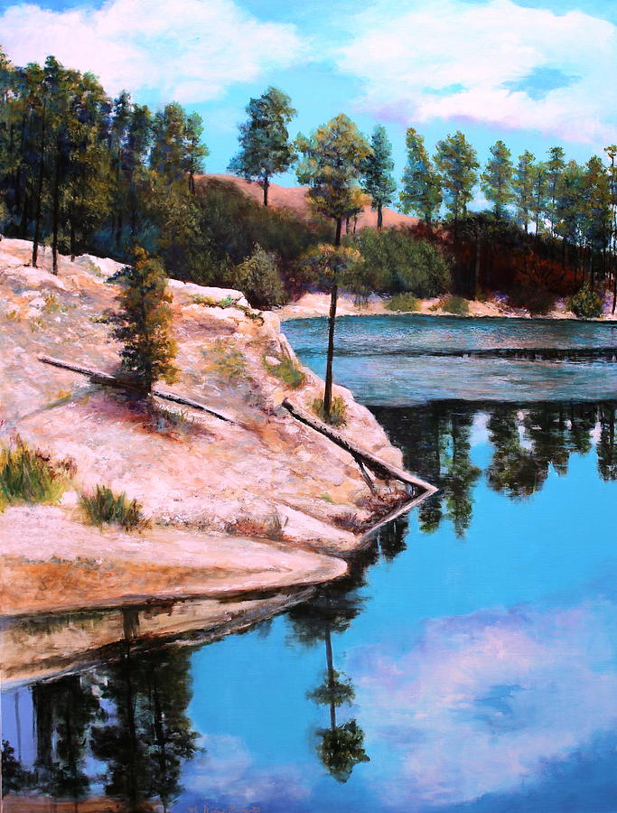 Rose Lake Sequel 2 Painting by M Diane Bonaparte
