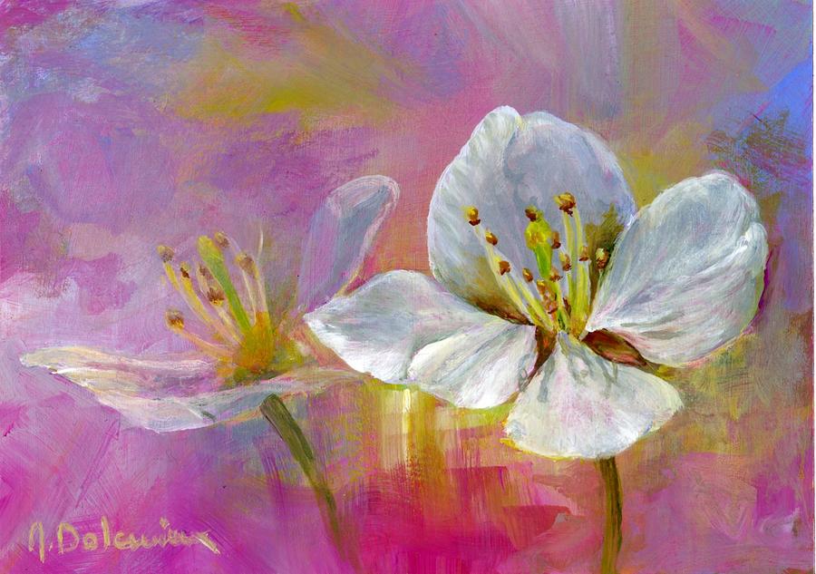 Rose Pecher Painting by Muriel Dolemieux