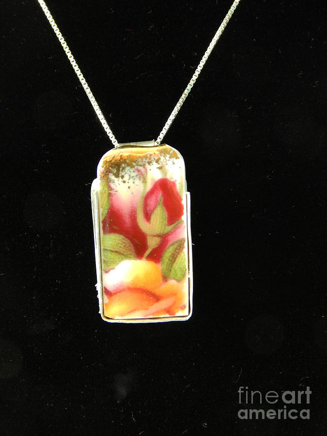 Rose Pendant Glass Art by Patricia Tierney