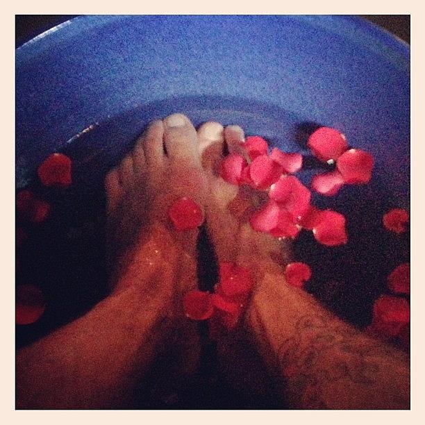 Rose Petals In My Foot Bath Photograph by Burk Jackson