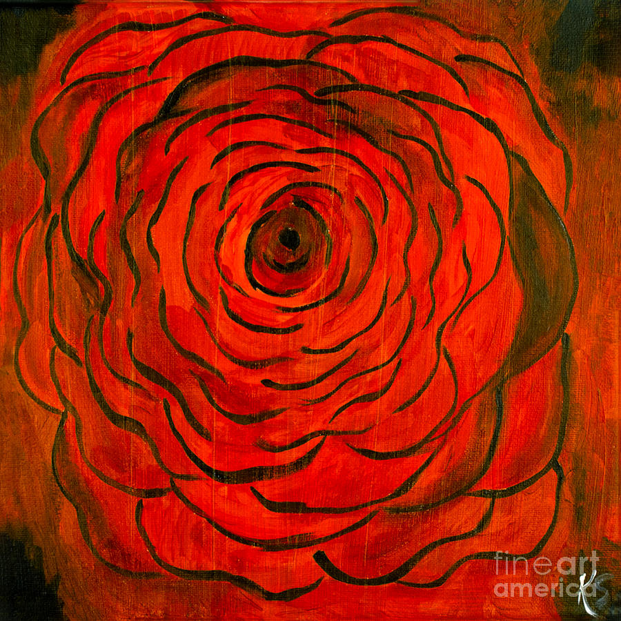 Rose Red Painting by Katy Lord Nguyen