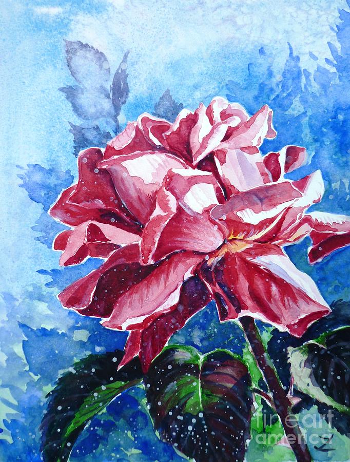 Rose Painting by Zaira Dzhaubaeva