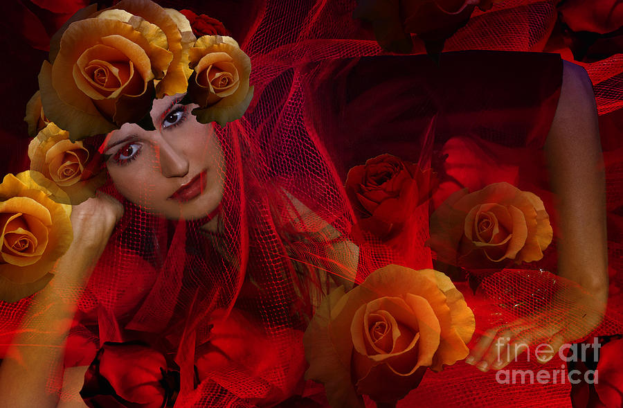 Rosebed Digital Art by Angelika Drake