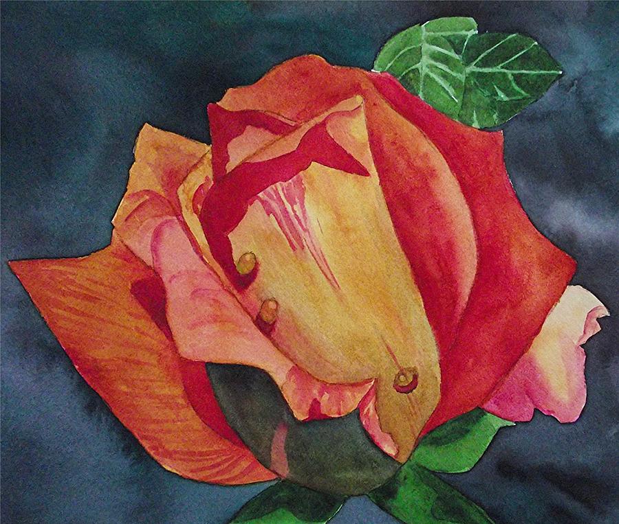 Nature Painting - Rosebud by Linda Parisi