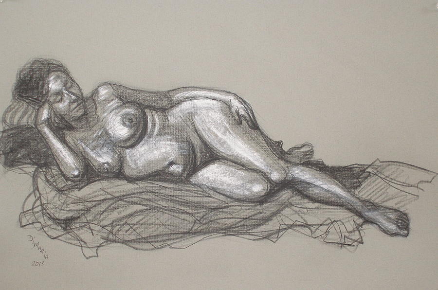 Rosemary Reclining #1 Drawing by Donelli  DiMaria