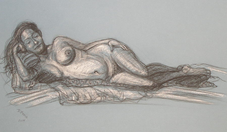 Rosemary Reclining #2 Drawing by Donelli  DiMaria