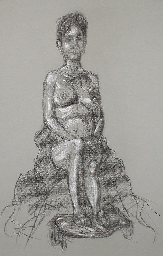 Rosemary Seated 1 Drawing by Donelli  DiMaria