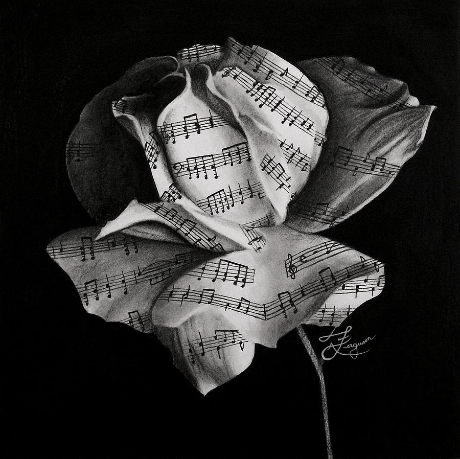 Music Drawing - Rosenote by Alaina Ferguson