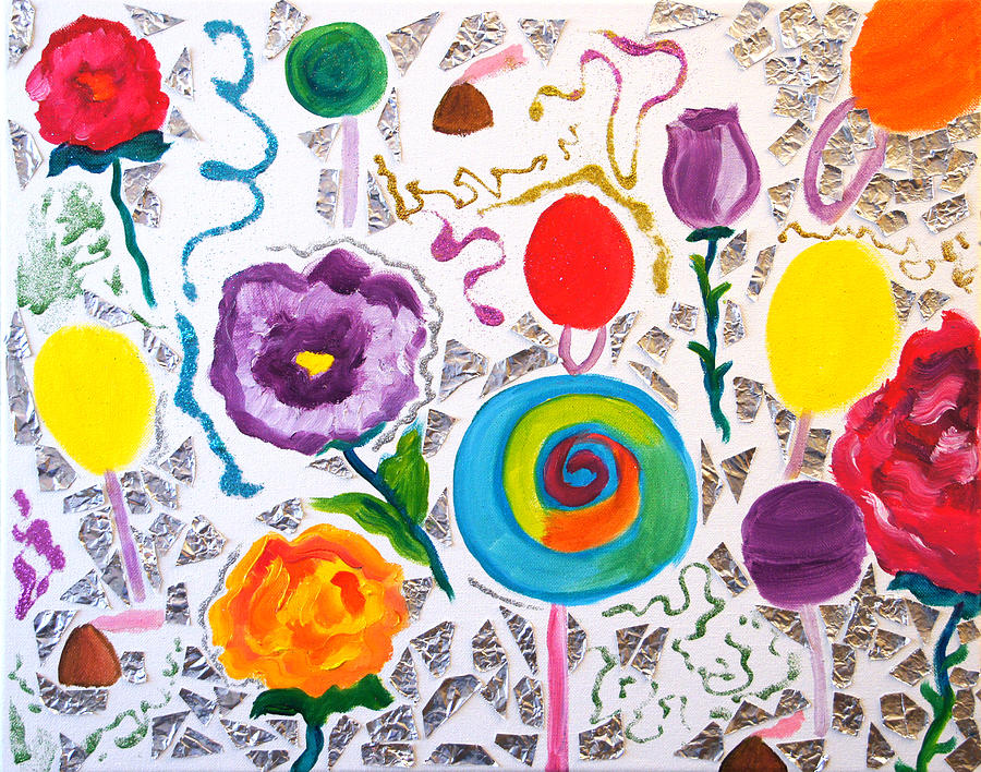 Roses And Lollipops For Mom Painting by Meryl Goudey