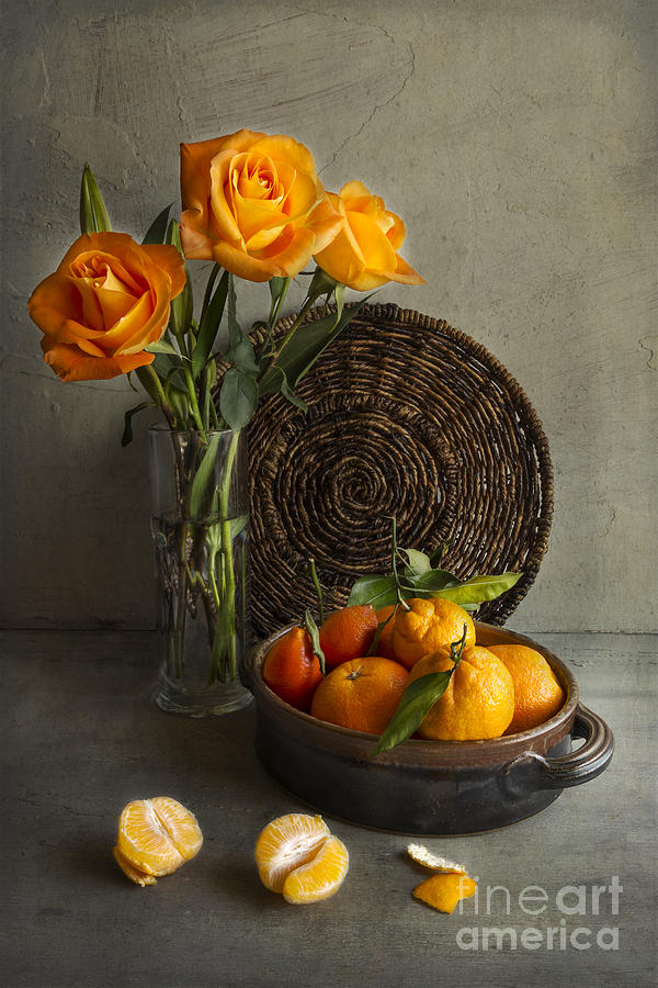 Roses and Oranges Photograph by Elena Nosyreva