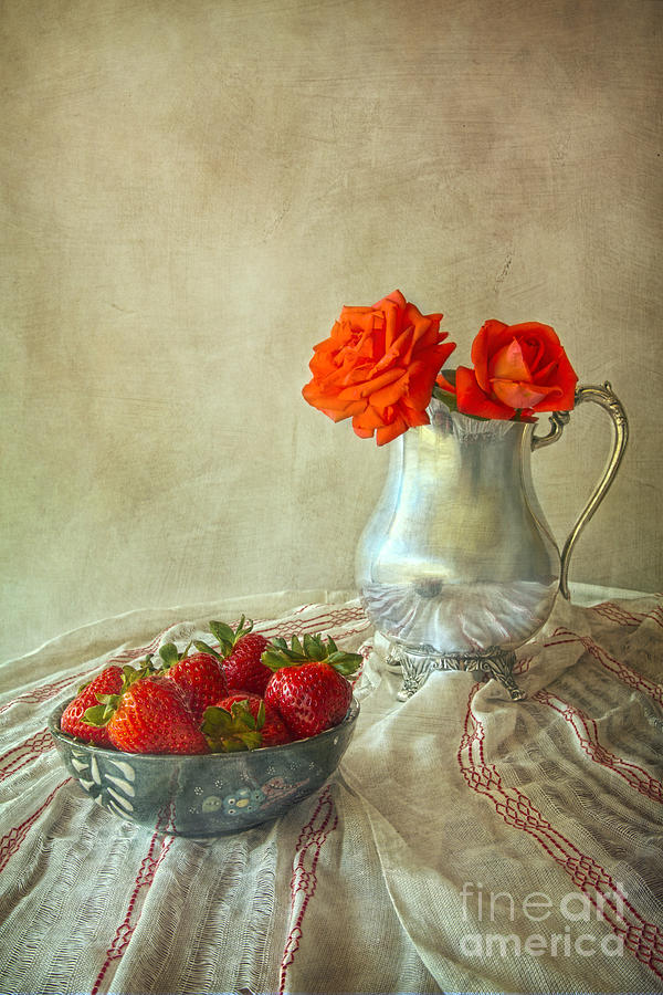 Roses And Strawberries Photograph by Elena Nosyreva