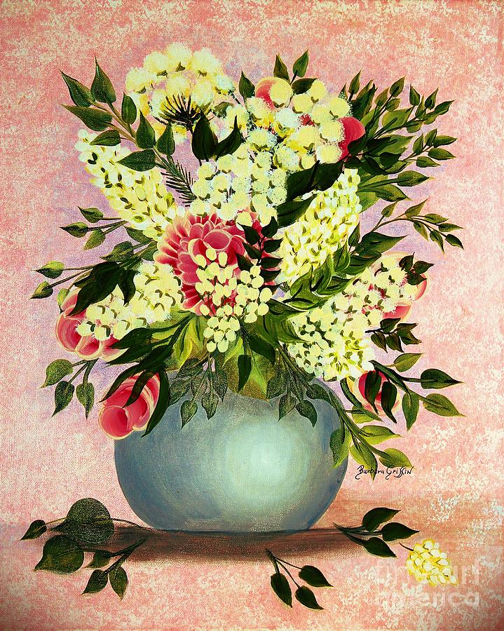 Roses and White Lilacs Painting by Barbara A Griffin