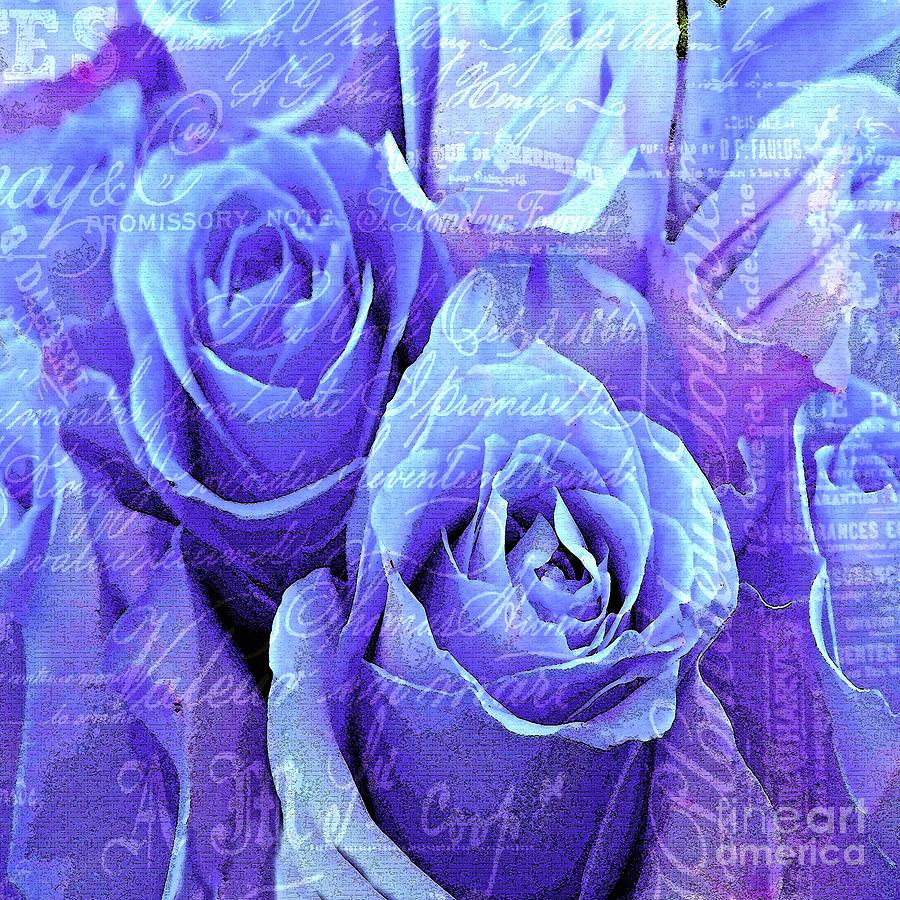 Roses are Purple and Lilac and blue Painting by Saundra Myles