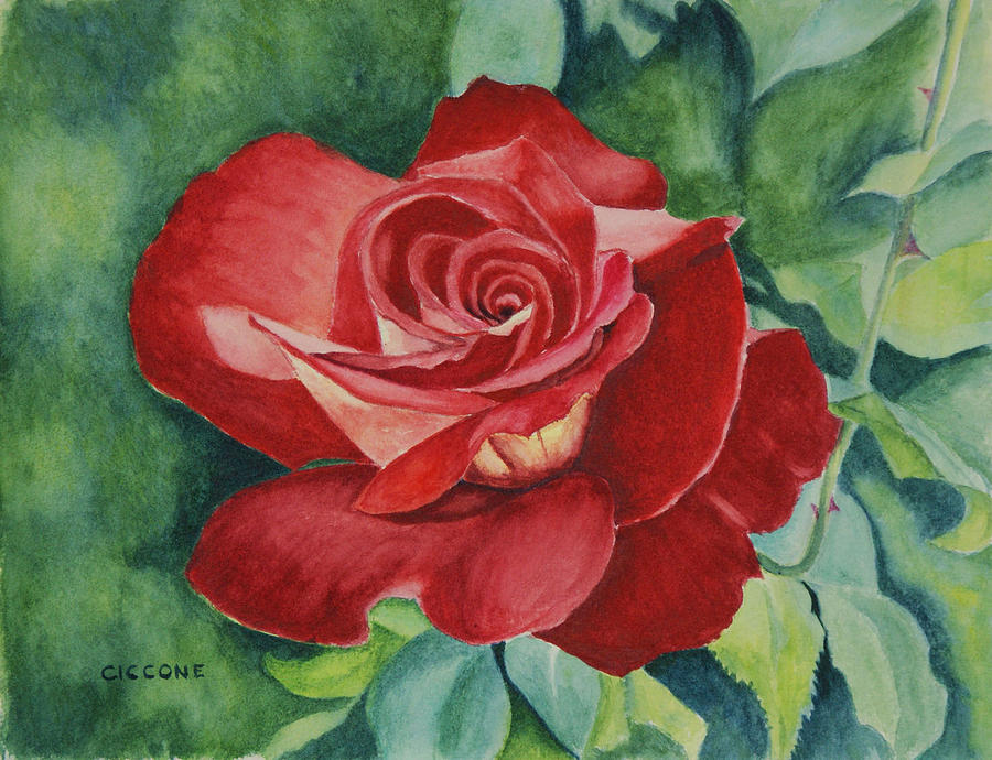 Roses Are Red Painting by Jill Ciccone Pike