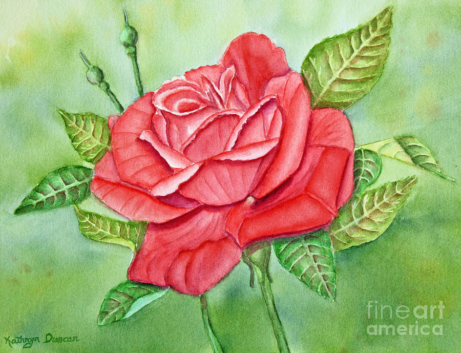 Roses Are Red Painting by Kathryn Duncan