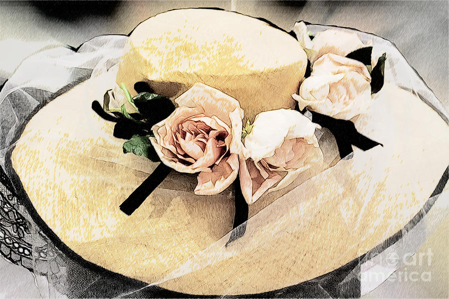 Vintage Photograph - Roses Blooming on Ladys Hat by Heiko Koehrer-Wagner