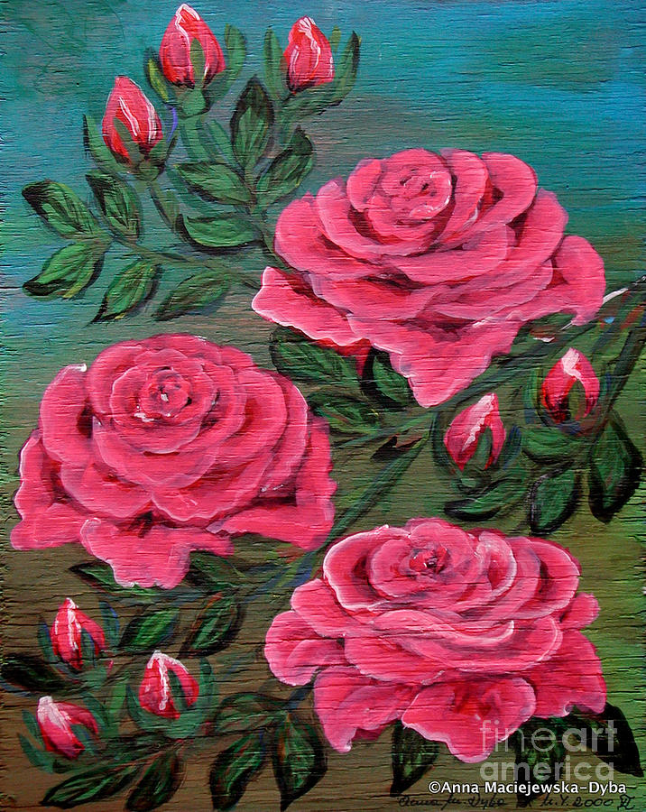 Landscape Drawing - Roses by Cristiano Ronaldo